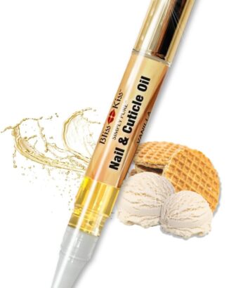 Bliss Kiss Simply Pure Cuticle Oil Pen, Vanilla, 1 Count | Jojoba-rich formula helps soften dry cuticles and condition brittle, peeling, break-prone nails; precise brush, 2 ml.