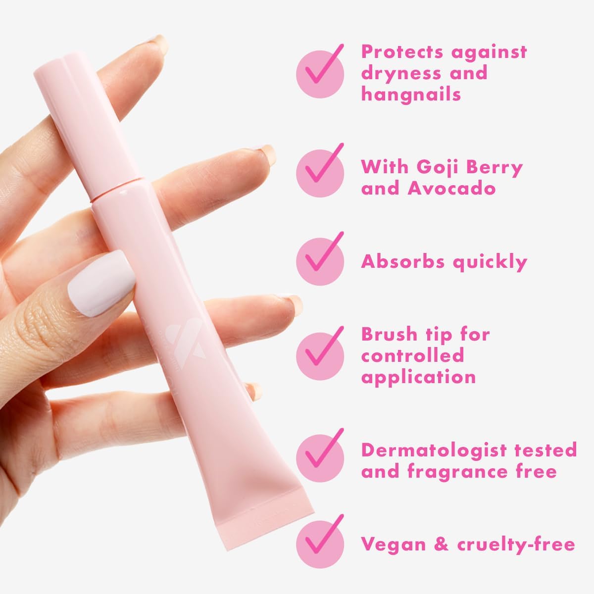 Olive & June Cuticle Oil | Hydrating Formula with Goji Berry & Avocado Oil | Fast-Absorbing, Moisturizing & Fragrance-Free | Brush Tip Applicator | Vegan & Cruelty-Free | Dermatologist Tested - Image 3